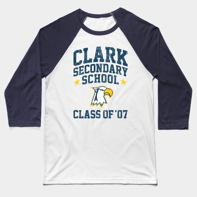 Clark Secondary School Class of 07 - Superbad (Variant) Baseball T-Shirt by huckblade